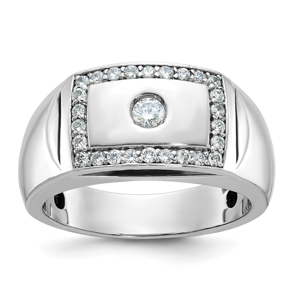 B59048-0WA.jpg IBGoodman 10k White Gold Men's Polished and Cut-Out Ring Mounting - Image 1