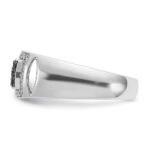 IBGoodman 14k White Gold Men's Polished and Cut-Out 3/4 Carat AA Quality Black and White Diamond Rectangle Ring - Image 4