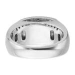 IBGoodman 14k White Gold 3/4 carat Lab Grown Diamond VS/SI+ G+ and Black Mined Diamond Complete Rectangle Cluster Men's Ring - Image 5