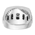 IBGoodman 14k White Gold 1 carat Lab Grown Diamond VS/SI+ G+ and Black Mined Diamond Complete Cluster Men's Ring - Image 5