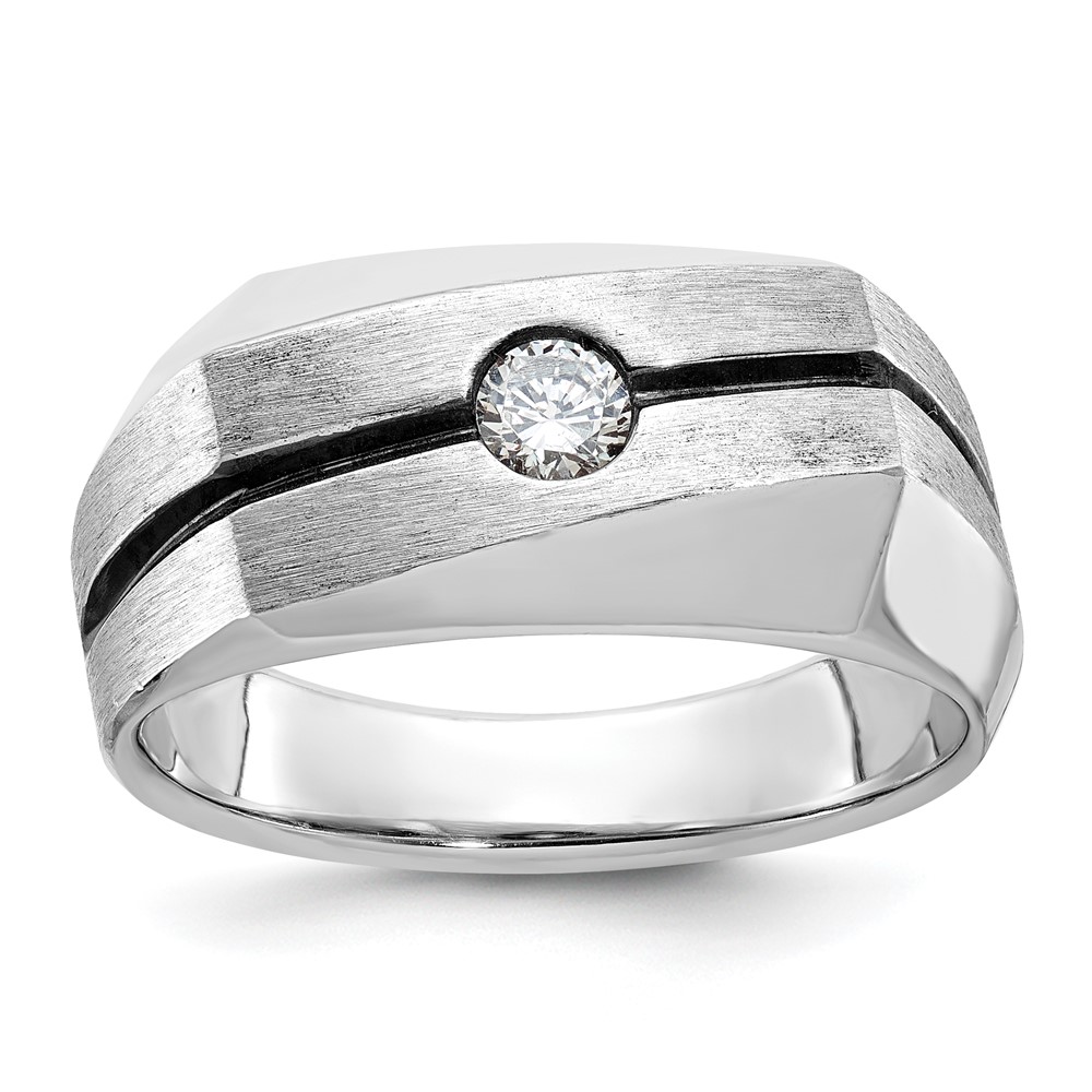 B59094-4WAA.jpg 14k White Gold IBGoodman Men's Polished and Satin Diamond Ring Mounting - Image 1