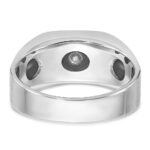 14k White Gold with Black Rhodium IBGoodman Men's Satin 1/5 carat Diamond Complete Ring - Image 7