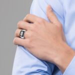 IBGoodman 14k White Gold Men's Polished Rectangular Cluster Ring Mounting - Image 4
