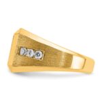 IBGoodman 10k Men's Polished and Satin 1 Carat A Quality Diamond Square Cluster Ring - Image 5