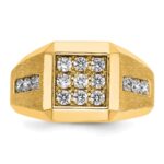 IBGoodman 10k Men's Polished and Satin 1 Carat A Quality Diamond Square Cluster Ring - Image 6
