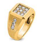 IBGoodman 10k Men's Polished and Satin Square Cluster Ring Mounting - Image 8