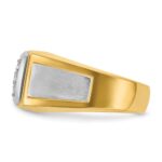 IBGoodman 14k with White Rhodium Men's Polished and Satin 1/2 Carat AA Quality Diamond Cluster Ring - Image 5