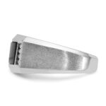 14k White Gold IBGoodman Men's Satin Onyx and 1/15 carat Diamond Complete Ring - Image 5