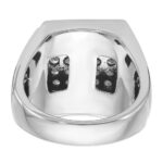 IBGoodman 10k White Gold Men's Polished and Satin 1 1/3 Carat A Quality Diamond Cluster Ring - Image 7
