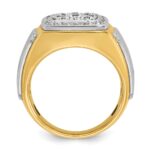 IBGoodman 14k Two-tone Men's Polished and Satin 1 Carat AA Quality Diamond Square Cluster Ring - Image 2