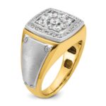 IBGoodman 14k Two-tone Men's Polished and Satin 1 Carat AA Quality Diamond Square Cluster Ring - Image 8