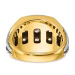 IBGoodman 14k Two-tone Men's Polished and Grooved 3-Row Cluster Ring Mounting - Image 7