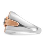 IBGoodman 14k White and Rose Gold with Black Rhodium Men's Polished and Satin 1/3 Carat AA Quality Diamond Ring - Image 5