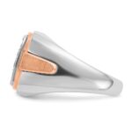 IBGoodman 14k White and Rose Gold Men's Polished and Satin Cluster Ring Mounting - Image 5