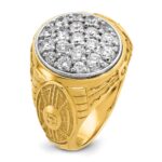 IBGoodman 14k Two-tone Men's Polished and Textured Oval Cluster Ring Mounting - Image 8