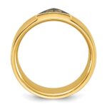IBGoodman 10k Men's Polished and Grooved with Black Enamel Active 33rd Degree Masonic Ring - Image 2