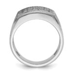 IBGoodman 10k White Gold Men's Polished and Grooved 4-Row Ring Mounting - Image 2
