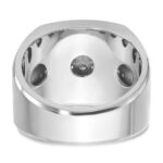 IBGoodman 10k White Gold Men's Polished and Grooved 4-Row Ring Mounting - Image 7