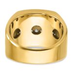 IBGoodman 14k with White Rhodium Men's Polished and Grooved 4-Row 1 1/5 Carat AA Quality Diamond Ring - Image 7