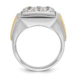 IBGoodman 14k Two-tone Men's Polished 2 1/3 Carat AA Quality Diamond Square Cluster Ring - Image 2