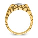 IBGoodman 14k Two Tone 1 carat Lab Grown Diamond VS/SI+ G+ Complete Men's Nugget Ring - Image 3