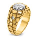 IBGoodman 14k Two Tone 1 carat Lab Grown Diamond VS/SI+ G+ Complete Men's Nugget Ring - Image 7