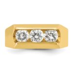 IBGoodman 14k 1 carat Lab Grown Diamond VS/SI+ G+ Complete Three Stone Men's Ring - Image 4