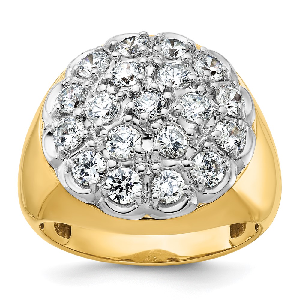 B59351-4YWAA-1.jpg IBGoodman 14k Two-Tone 3 carat Lab Grown Diamond VS/SI+ G+ Complete Men's Cluster Ring - Image 1