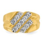 IBGoodman 14k 3/4 carat Lab Grown Diamond VS/SI+ G+ Complete Polished and Grooved Men's Ring - Image 4