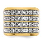 IBGoodman 14k with White Rhodium Men's Polished 4-Row 3 5/8 Carat AA Quality Diamond Ring - Image 6