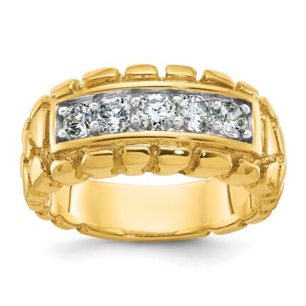 14k IBGoodman Men's 1 carat Diamond Nugget Complete Ring
