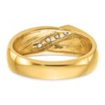 IBGoodman 14k with White Rhodium Men's Polished Curved Bypass 4-Stone 1/5 Carat AA Quality Diamond Ring - Image 7