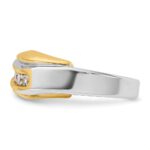 IBGoodman 14k Two-tone Men's Polished and Grooved Curved Bypass Ring Mounting - Image 5