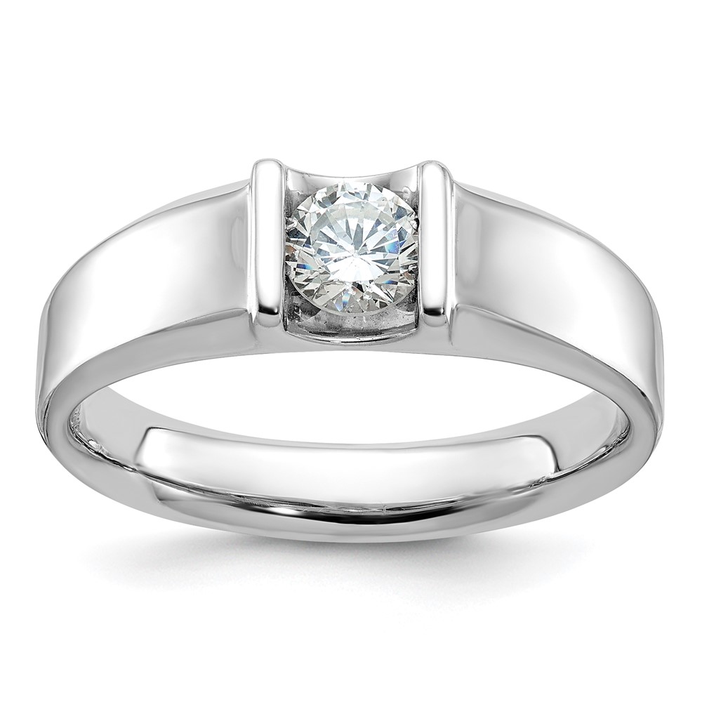 B63072-4WAA-1.jpg IBGoodman 14k White Gold 1/2 carat Lab Grown Diamond VS/SI+ G+ Complete Men's Ring - Image 1