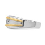 14k Two-tone IBGoodman Men's Polished 3-Stone Ring Mounting - Image 5