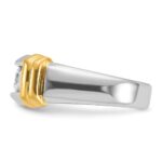 IBGoodman 14k Two-tone 1 carat Lab Grown Diamond VS/SI+ G+ Complete Men's Ring - Image 2