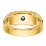 IBGoodman 14k with White Rhodium 1/2 carat Lab Grown Diamond VS/SI+ G+ Complete Polished and Satin Five Stone Men's Ring - Image 6