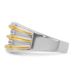 IBGoodman 14k Two-tone Men's Polished 2-Row 1/2 Carat AA Quality Diamond Ring - Image 5