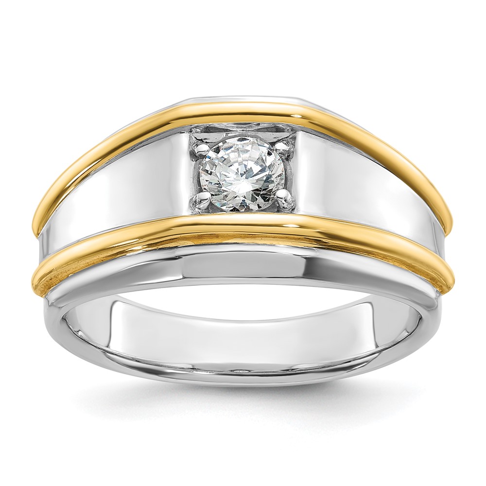 B63189-4WYAA.jpg IBGoodman 14k Two-tone 1/2 carat Lab Grown Diamond VS/SI+ G+ Complete Polished Men's Ring - Image 1