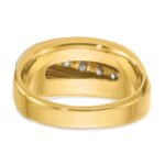 IBGoodman 14k Two-tone Men's Polished and Grooved Graduated 7-Stone 1/2 Carat AA Quality Diamond Ring - Image 7