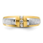 IBGoodman 14k Two-tone Polished and Satin Men's Three Stone Ring Mounting - Image 6