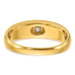10k Two-tone IBGoodman Men's Polished and Satin Diamond Complete Ring - Image 7