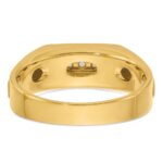IBGoodman 14k with White Rhodium Men's Polished and Satin 5-Stone 1/10 Carat AA Quality Diamond Ring - Image 5