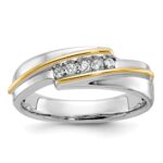 IBGoodman 14k Two-tone Polished Men's Five Stone Ring Mounting