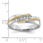 IBGoodman 14k Two-tone Men's Polished 5-Stone 1/6 Carat AA Quality Diamond Ring - Image 3