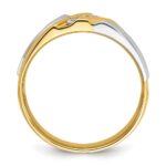 IBGoodman Two-tone 1/6 carat Lab Grown Diamond VS/SI+ G+ Complete Polished Satin and Grooved Men's Ring - Image 2