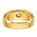 IBGoodman Two-tone 1/6 carat Lab Grown Diamond VS/SI+ G+ Complete Polished Satin and Grooved Men's Ring - Image 5