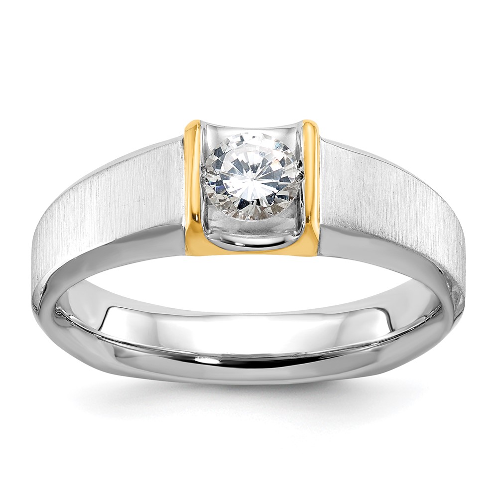 B63258-4WYAA.jpg 14k Two-tone IBGoodman Men's 1/2 carat Diamond Complete Ring - Image 1