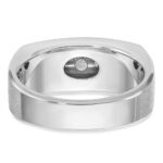 14k White Gold IBGoodman Men's Polished & Satin 5-Stone Ring Mounting - Image 7