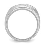 IBGoodman 14k White Gold Men's Polished and Satin 5-Stone 1/2 Carat AA Quality Diamond Ring - Image 2